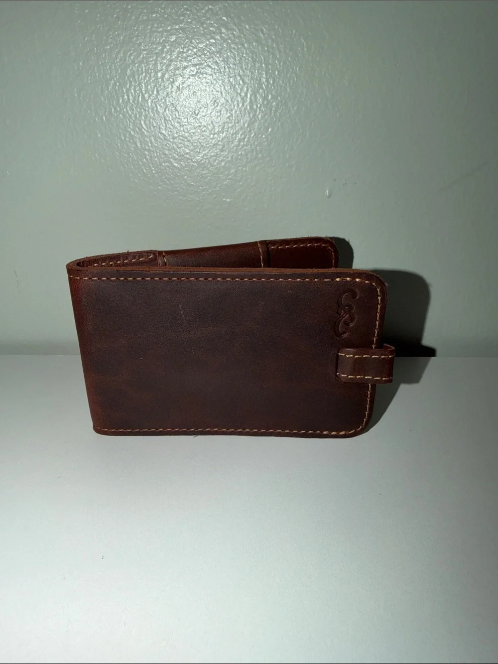 Pad & Quill Brown Slim Leather Zip Card & Key Holder